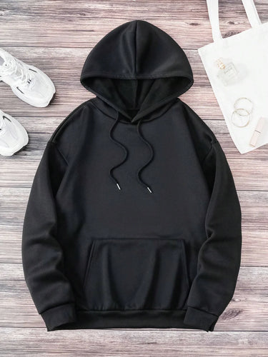 New versatile black letter print solid color women's hooded sports shirt street outdoor casual loose and breathable pullover14